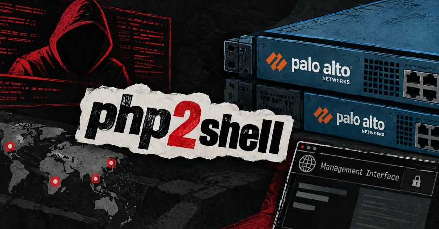Article thumbnail: Attackers Exploit PHP2Shell Flaws in Internet-Exposed Palo Alto Networks Management Interfaces