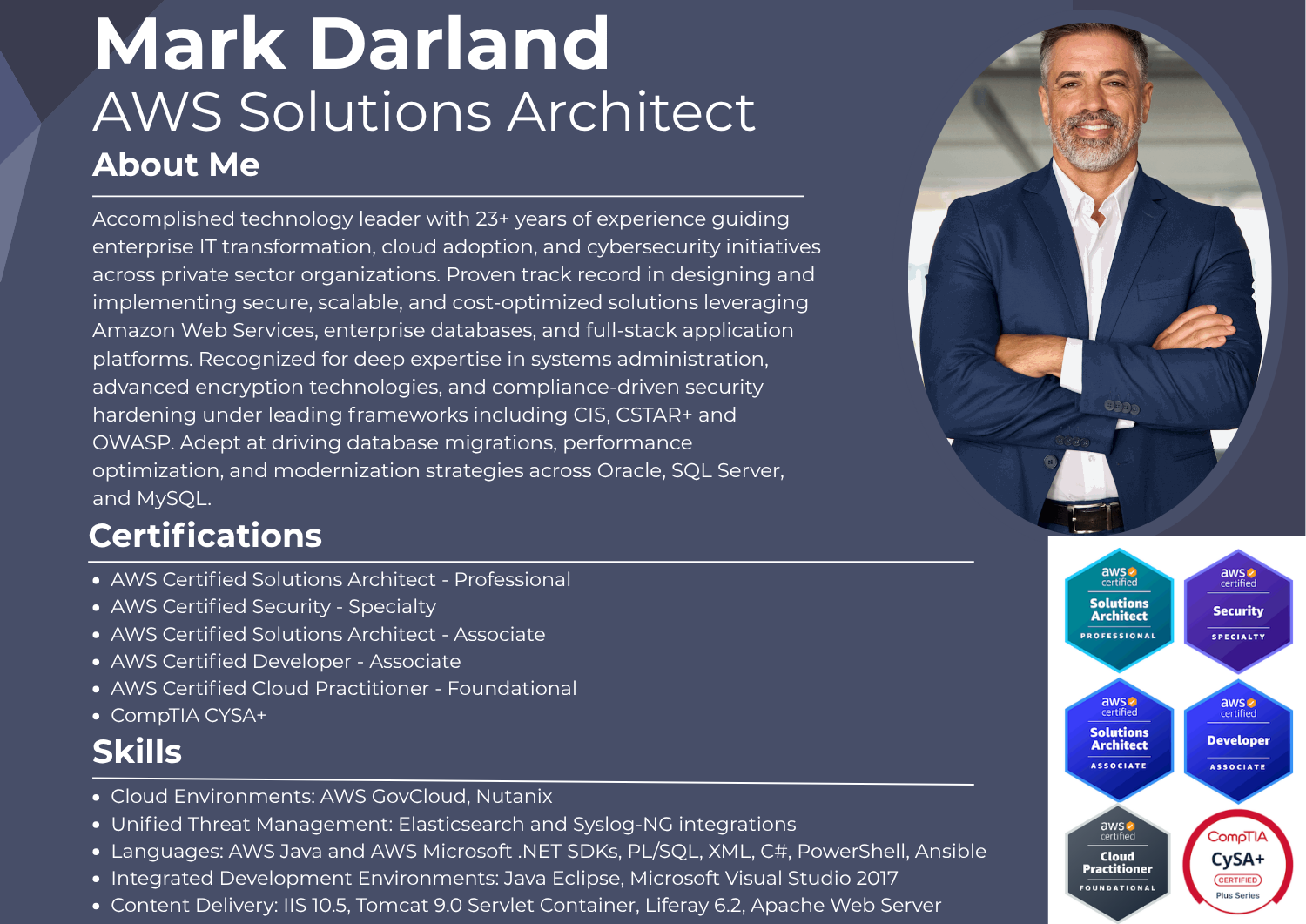 Mark Darland technology risk assessment professional and AWS Solutions Architect